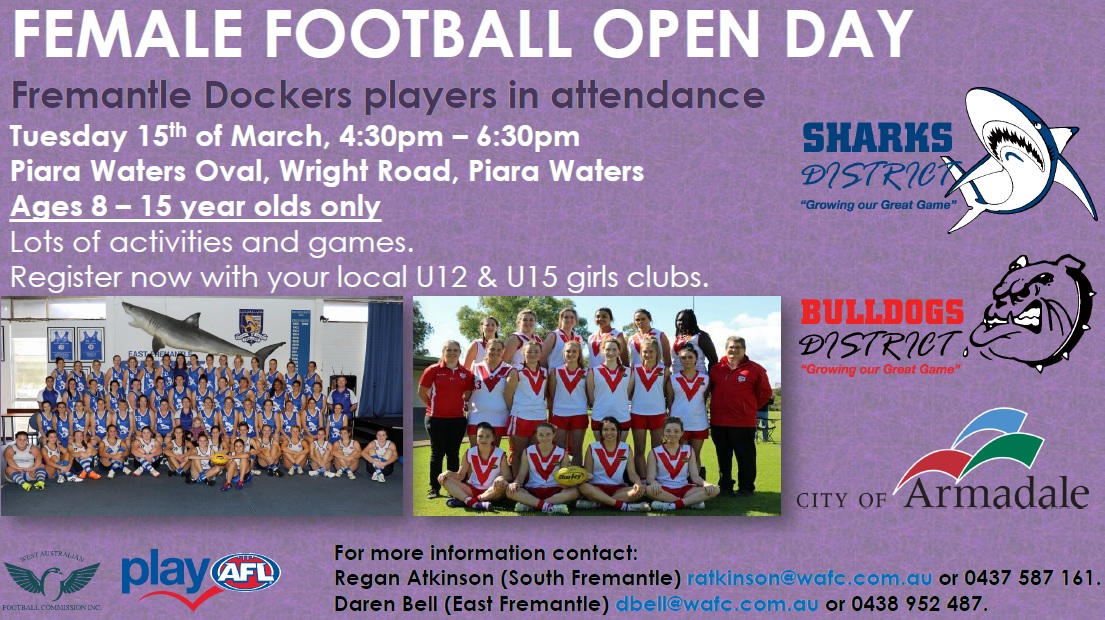 fremantle girls football open day 2016